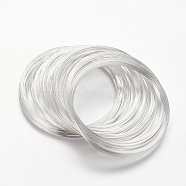 Memory Wire, Steel Wire, Silver, 24 Gauge, 0.5mm, Inner Diameter: 65mm, about 1500 circles/1000g(TWIR-H022-S)