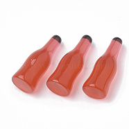 Resin Cabochons, Liquor/Bottle, Orange Red, 26x9~11mm(CRES-T005-121C)