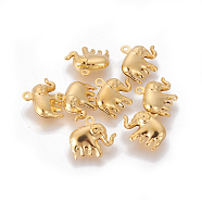 304 Stainless Steel Charms, Elephant, Golden, 14.3x15x5.2mm, Hole: 1mm(STAS-G191-06G)