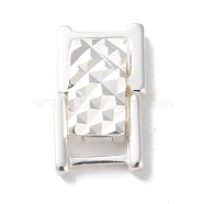 Brass Watch Band Clasps, Cadmium Free & Lead Free, Rectangle, 925 Sterling Silver Plated, 15x8.5x3.5mm(KK-F880-23S)