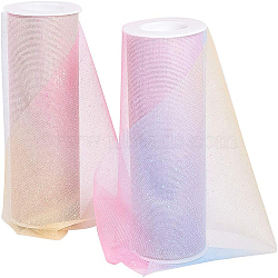 Polyester Deco Mesh Ribbons, Tulle Fabric, Tulle Roll Spool Fabric For Skirt Making, Pink, 15cm, 10yards/roll(9.144m/roll)(OCOR-BC0004-06A)