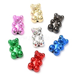CCB Style Plating Beads, Bear, Mixed Color, 18x11x7mm, Hole: 1.8mm(X-CCB-D006-01)