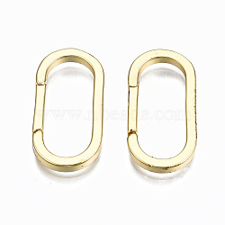 Brass Twister Clasps, Cadmium Free & Nickel Free & Lead Free, Oval, Real 16K Gold Plated, 24x12x2mm, Inner Diameter: 20x8mm(KK-S362-008-NR)