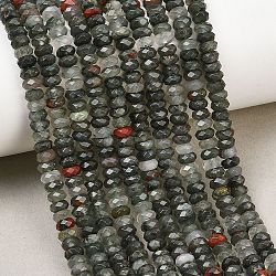 Natural African Bloodstone Beads Strands, Faceted Rondelle, 5x2.5mm, Hole: 0.8~0.9mm, about 145~146pcs/strand, 14.96''(38cm)(GG-CBAE4D4-A08-01)