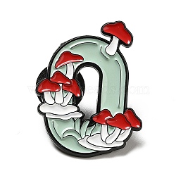 Number Enamel Pin, Electrophoresis Black Plated Alloy Mushroom Pattern Brooch for Backpack Clothes, Num.0, 30.5x23.5x1.3mm, Pin: 1.1mm(JEWB-A008-01-0)