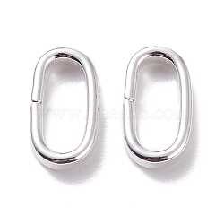 201 Stainless Steel Quick Link Connectors, Linking Rings, Closed but Unsoldered, Silver, 12.5x7x2.2mm, Inner Diameter: 10mm(STAS-L238-046F-S)