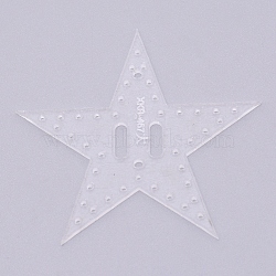 Acrylic Handwork Template, Star, Clear, 62x66x2mm, Hole: 1mm, 2mm and 10x3mm(DIY-WH0195-47A)