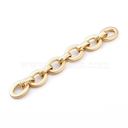 Opaque Spray Painted Acrylic  Linking Cable Chains, Quick Link Chains, Gold, 24x18x4mm and 18.5x11.5x5mm, about 39.37 inch(1m)/strand(AJEW-JB00914-01)