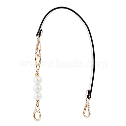 Imitation Leather Bag Straps & Plastic Imitation Pearl Beaded Extender, with Alloy Clasp, Old Lace, 51cm(FIND-WH0126-373B)