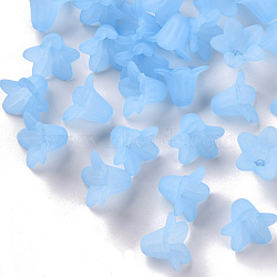 Transparent Acrylic Beads, Frosted, Flower, Light Blue, 17.5x12mm, Hole: 1.5mm, about 770pcs/500g(PLF018-06)