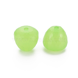 Transparent Acrylic Beads, Dyed, Faceted, Teardrop, Light Green, 15x14.5mm, Hole: 2mm, about 243pcs/500g(MACR-S373-10E-06)