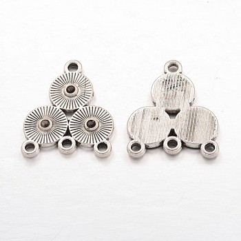 Alloy Rhinestone Connector Settings, Lead Free and Cadmium Free, Flat Round, Antique Silver, about 23mm long, 19mm wide, 2mm thick, hole: 1mm, Fit for 1.2mm rhinestone