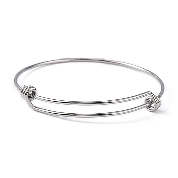 Adjustable 316 Surgical Stainless Steel Expandable Bangle Making, Stainless Steel Color, 2-2-3/8 inch(6cm)~2-5/8 inch(6.8cm)