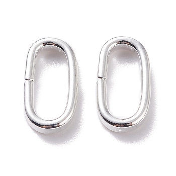 201 Stainless Steel Quick Link Connectors, Linking Rings, Closed but Unsoldered, Silver, 12.5x7x2.2mm, Inner Diameter: 10mm