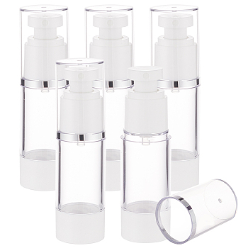 Plastic Empty Refillable Airless Pump Bottle, Travel Lotion Foundation Containers, Column, Clear, 3.3x11.9cm, Capacity: 30ml(1.01fl. oz)
