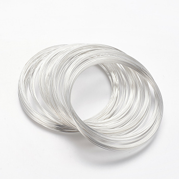 Memory Wire, Steel Wire, Silver, 24 Gauge, 0.5mm, Inner Diameter: 65mm, about 1500 circles/1000g