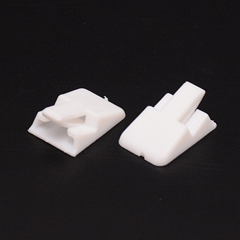 Plastic Ring Holder, Ring Display Stand, Rectangle, White, 24x16.5x10mm