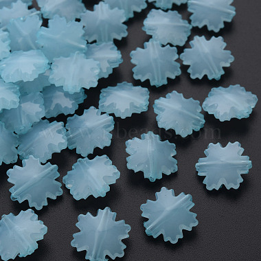 Light Sky Blue Snowflake Acrylic Beads