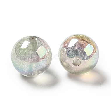 UV Plating Transparent Rainbow Iridescent Acrylic Beads(OACR-D010-01F)-3