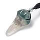 Natural Fluorite Plague Doctor Pendant Necklace with Nylon Rope(NJEW-H009-01-02)-3
