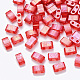 2-Hole Baking Painted Transparent Glass Seed Beads(X-SEED-S031-M-254)-1