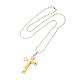 Alloy Cross Pandant Necklace with Ball Chains(NJEW-K245-001C)-2