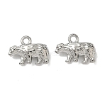304 Stainless Steel Charms, Polar Bear, Stainless Steel Color, 10x14x4.5mm, Hole: 1.6mm(STAS-I367-10P)