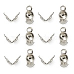Tarnish Resistant 304 Stainless Steel Bead Tips, Calotte Ends, Clamshell Knot Cover, Stainless Steel Color, 6x3mm, Hole: 1mm(STAS-G127-06P)