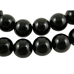 Natural Black Onyx Round Beads Strands, Grade A, Dyed & Heated, 16mm, Hole: 1.5mm, about 25~26pcs/strand, 15~15.5 inch(X-GSR16mmC097)