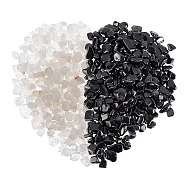 CHGCRAFT 800G 2 Style Natural Quartz Crystal & Obsidian Beads, No-hole, Nuggets, 8~17x6~12mm, 400g/style(G-CA0001-39)