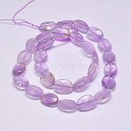 Natural Ametrine Beads Strands, Faceted, Oval, 14x10x5mm, Hole: 1mm, 29pcs/strand, 15.4 inches(39cm)(G-D864-07)