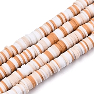 1 Strand Handmade Polymer Clay Beads Strands, for DIY Jewelry Crafts Supplies, Heishi Beads, Disc/Flat Round, Sandy Brown, 6x0.5~2mm, Hole: 1.6mm, about 314~345pcs/strand(CLAY-SC0001-32)