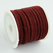 Faux Suede Cord, Faux Suede Lace, Dark Red, 3x1.5mm, about 5.46 yards(5m)/roll, 25rolls/bag(LW-R003-43)