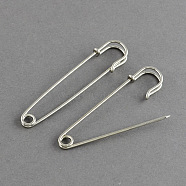 Iron Kilt Pins Brooch clasps jewelry findings, Platinum, 70x17mm, pin: 1.5mm(IFIN-R191-70mm)