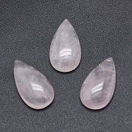 Natural Rose Quartz Cabochons, teardrop, 27~28x14.5~15.5x5~7mm(G-P384-Q07)