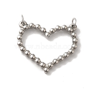 304 Stainless Steel Connector Charms, Heart Outline Links, with Jump Rings, Stainless Steel Color, 22x20x2mm, Hole: 3mm(STAS-M311-15P)