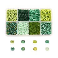 1 Box 8/0 Glass Seed Beads Round  Loose Spacer Beads, Green, 3mm, Hole: 1mm, about 4200pcs/box(SEED-X0050-3mm-03)