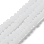 Imitation Jade Solid Color Glass Beads Strands, Faceted, Frosted, Rondelle, WhiteSmoke, 10mm, Hole: 1mm(EGLA-A034-J10mm-MD05)