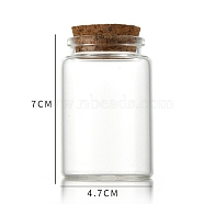 Glass Bottle, with Cork Plug, Wishing Bottle, Column, Clear, 4.7x7cm, Capacity: 80ml(2.71fl. oz)(CON-WH0085-73C)