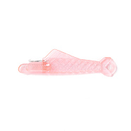 Fish Shaped Plastic Needle Threaders, Thread Guide Tools, with Nickle Plated Iron Hook, Pink, 31.5x8x4mm(TOOL-K010-02A)