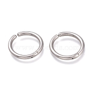 201 Stainless Steel Clip-on Earrings, Hypoallergenic Earrings, Ring, Stainless Steel Color, 21x2.5mm(EJEW-L256-04D-P)