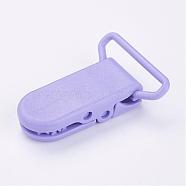 Eco-Friendly Plastic Baby Pacifier Holder Clip, Lilac, 43x31x9mm(KY-K001-A09)