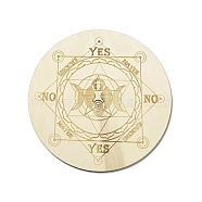 Custom Poplar Wood Pendulum Board, Wooden Dowsing Divination Board, for Witchcraft Wiccan Altar Supplies, Flat Round, Light Yellow, Goddess Pattern, 200x4.5mm(DJEW-F017-01G)
