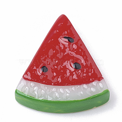 Resin Cabochons, Watermelon, Red, 27x23x2.5mm(X-CRES-T006-01)