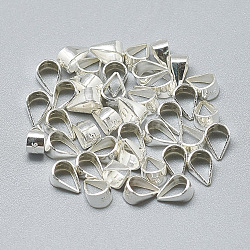 925 Sterling Silver Snap on Bails, Unsoldered, with 925 Stamp, Silver, 6.5x4.5x3.5mm, Hole: 3.5x5mm(STER-T002-216S)