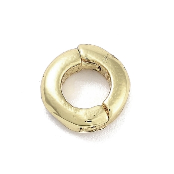 Brass Spring Gate Rings, Long-Lasting Plated, Lead Free & Cadmium Free, Ring, Real 18K Gold Plated, 7mm, Hole: 2mm, Inner Diameter: 4mm