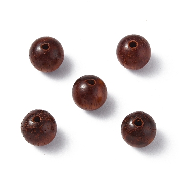 Wood Beads, Undyed, Round, Brown, 8mm, Hole: 1.6mm