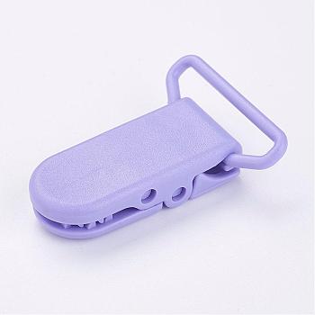 Eco-Friendly Plastic Baby Pacifier Holder Clip, Lilac, 43x31x9mm