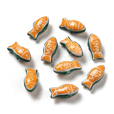 Orange Fish Porcelain Beads