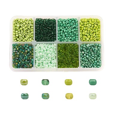 3mm Green Glass Beads